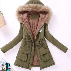 Fur hooded jacket